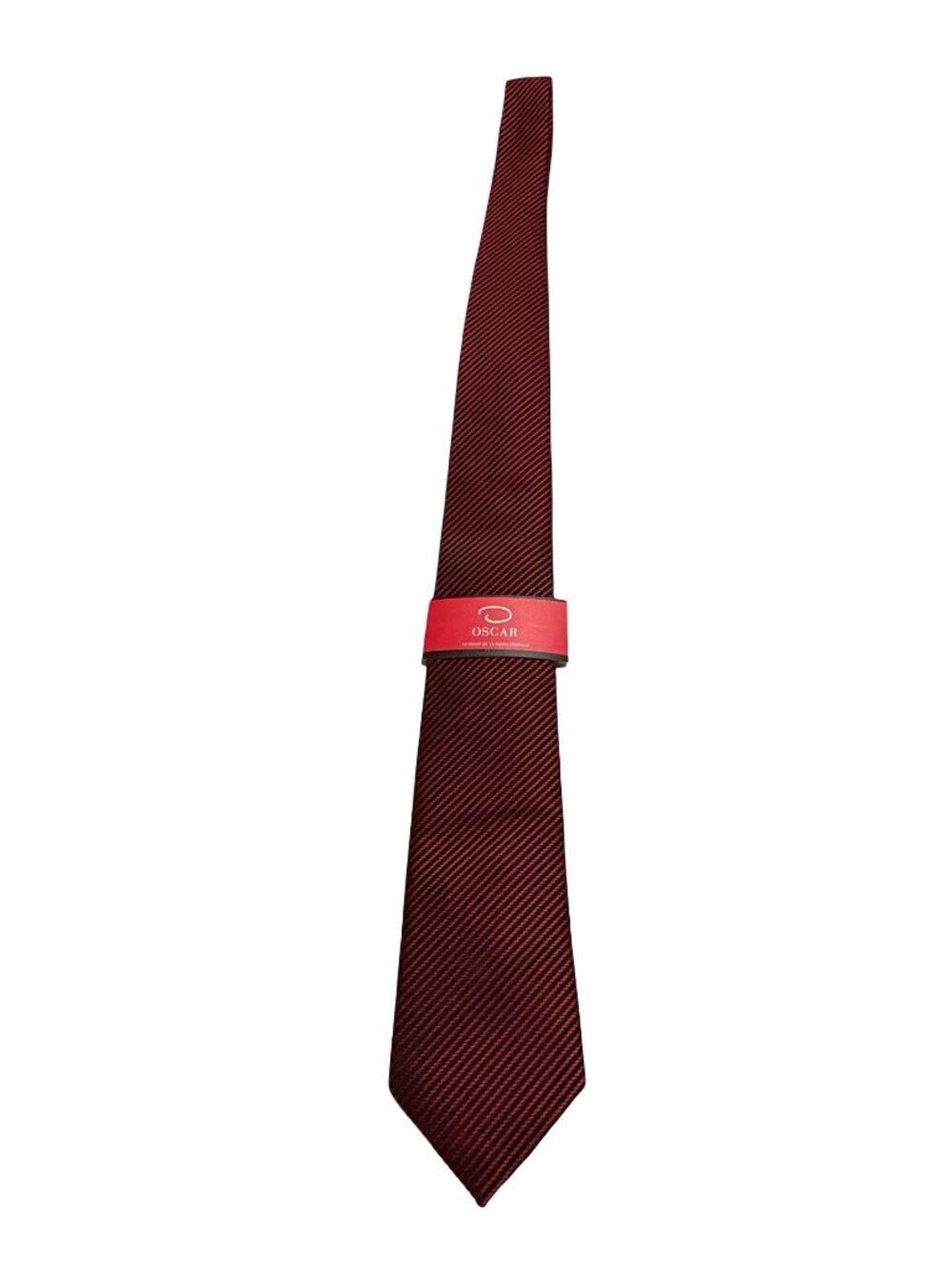 Oscar de la Renta Oscar Red Black Striped Silk Necktie New With Tag